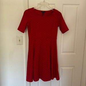 Red Polka Dot Fit and Flair Dress